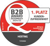 1. Platz Hosting Kundenzufriedenheit eww ITandTEL