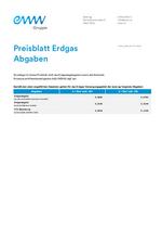 eww Gas Preisblatt - Abgaben 2023