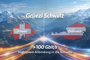 100 Gbit/s Glasfaser Power in die Schweiz