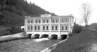 Kraftwerk Traunleiten in den 1960er-Jahren  Kraftwerk Traunleiten in den 1960er-Jahren