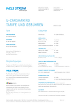 E-Carsharing Tarife und Gebühren