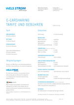 E-Carsharing Tarife und Gebühren