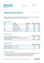 eww Abwasser Preisblatt 2023