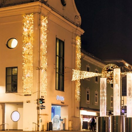 Weihnachtsbeleuchtung glitzernde Zuckerl