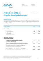 eww Gas Preisblatt - Entgelte Zusatzleistungen 2023