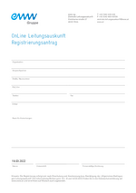 Online Leitungsauskunft Registrierungsantrag