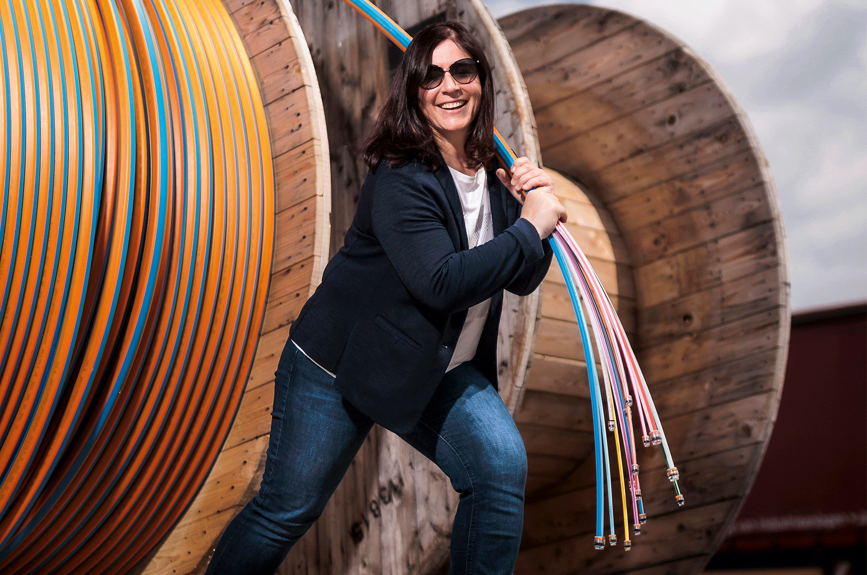 Glasfaserkabel Techniker