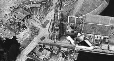 Gesamtansicht Umbau für Maschine 5 und Bau des Überlaufgerinnes 1968 Gesamtansicht Umbau für Maschine 5 und Bau des Überlaufgerinnes 1968
